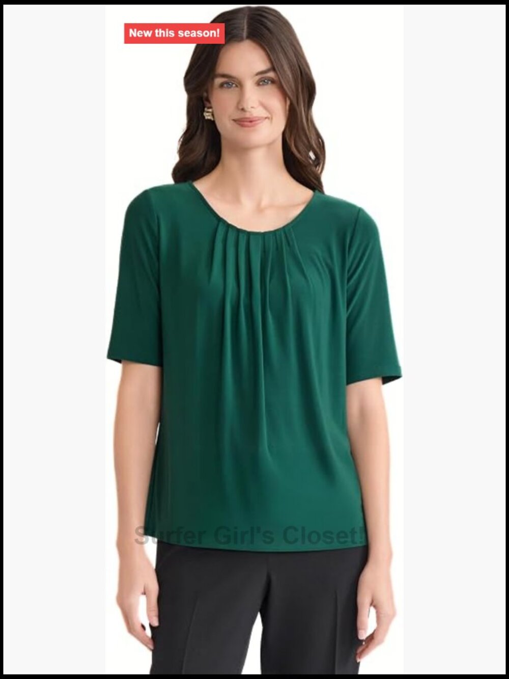 Sleeveless Pleated Neck Tank Top Women's Classic Fit 96% Polyester